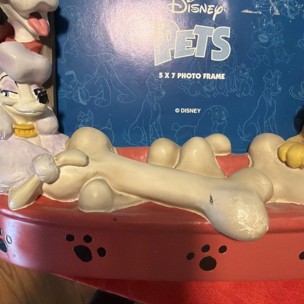 Disney Pets Dogs Photo Picture Frame 3D Lady Tramp Dalmatian 5 X 7 No Glass